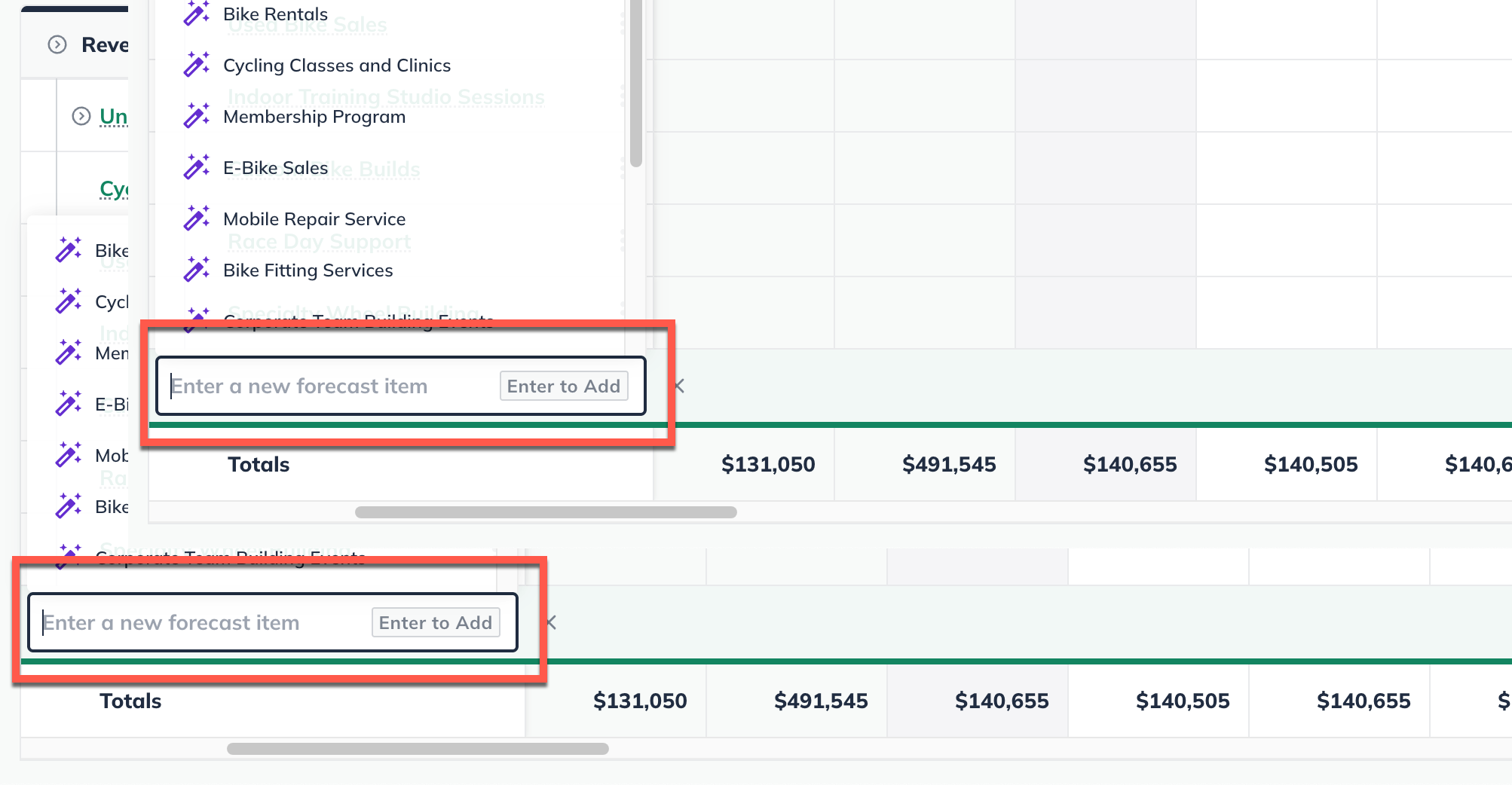 Add revenue multiple at a time