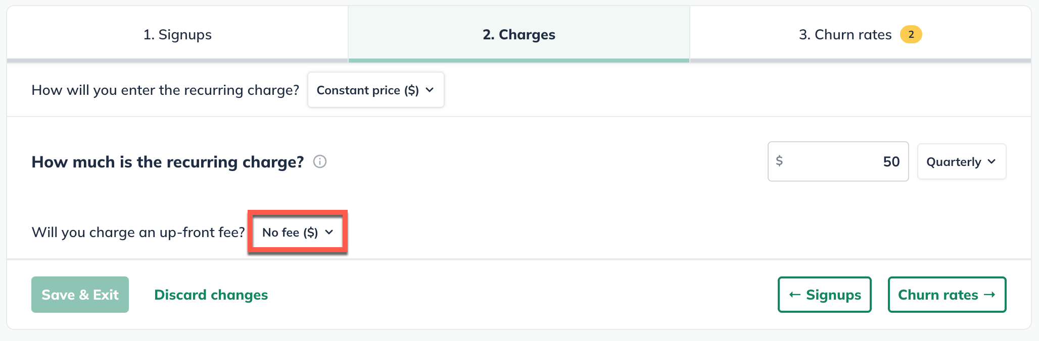 recurring revenue up front