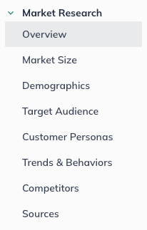 Market Research - Outline