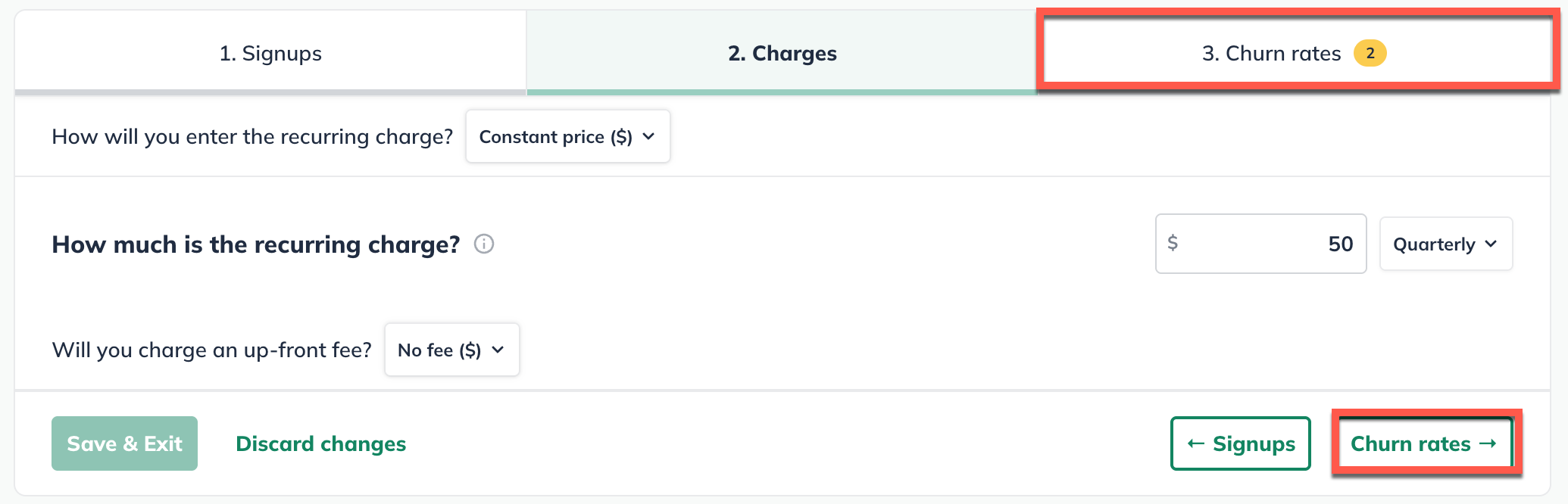 recurring revenue step 2 finish