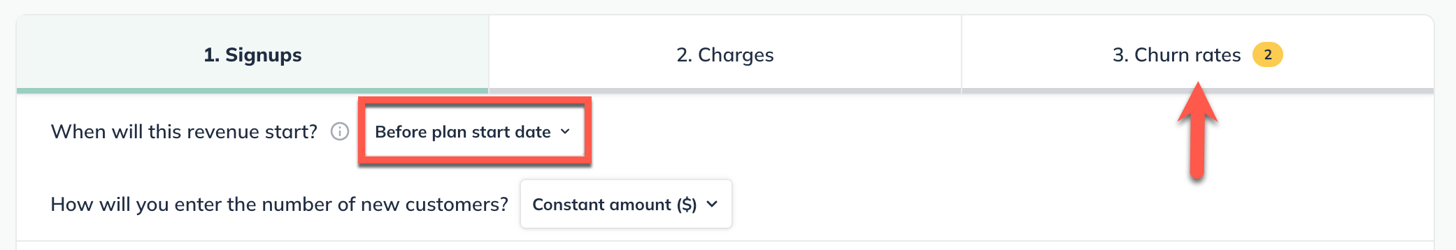 recurring revenue before plan start