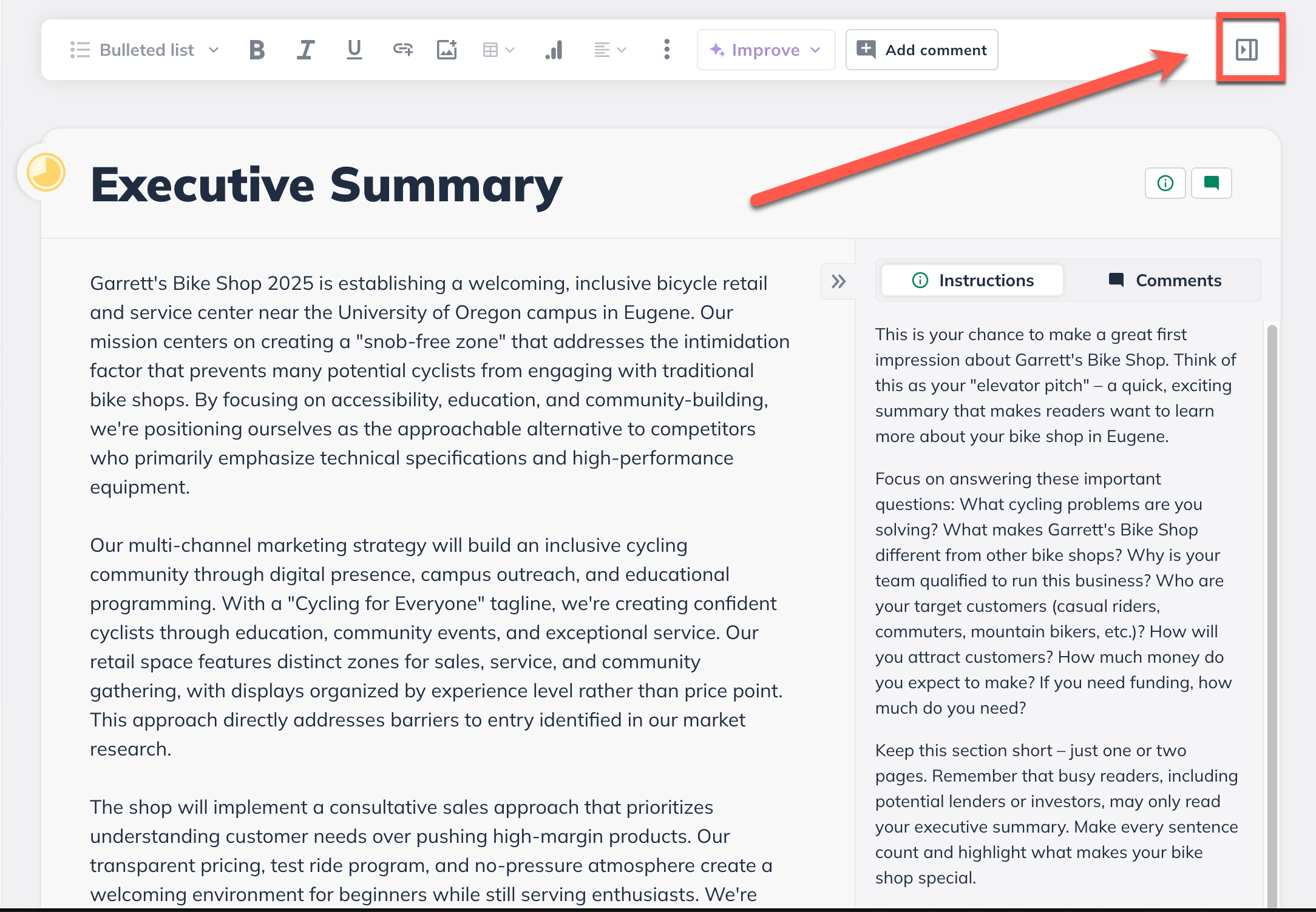 npx top menu section instructions slide out