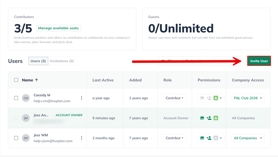 invite contributors and guests