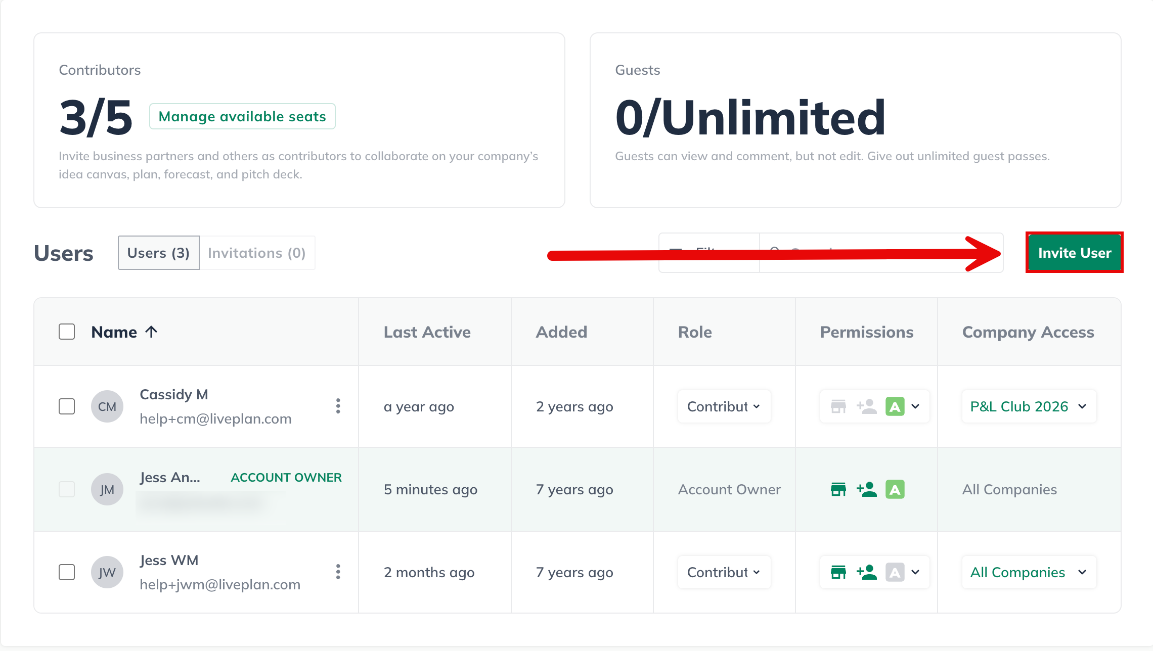 invite contributors and guests