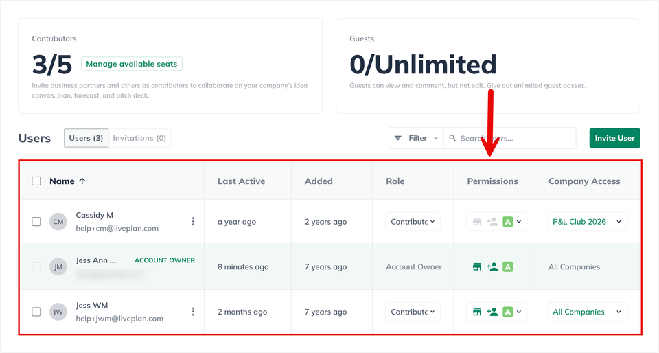 user change permissions