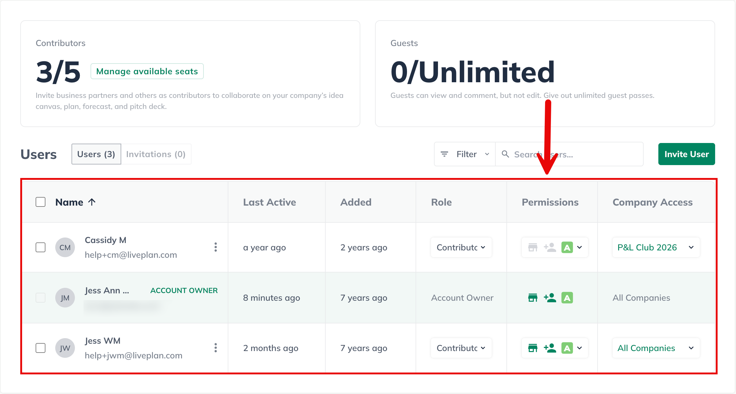 user change permissions