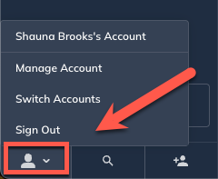 Left Menu Account Menu