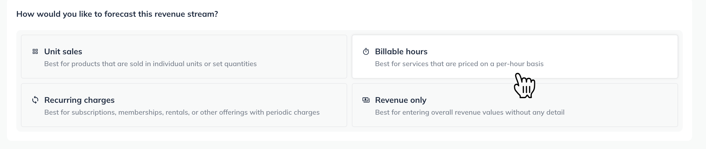 add revenue billable hours