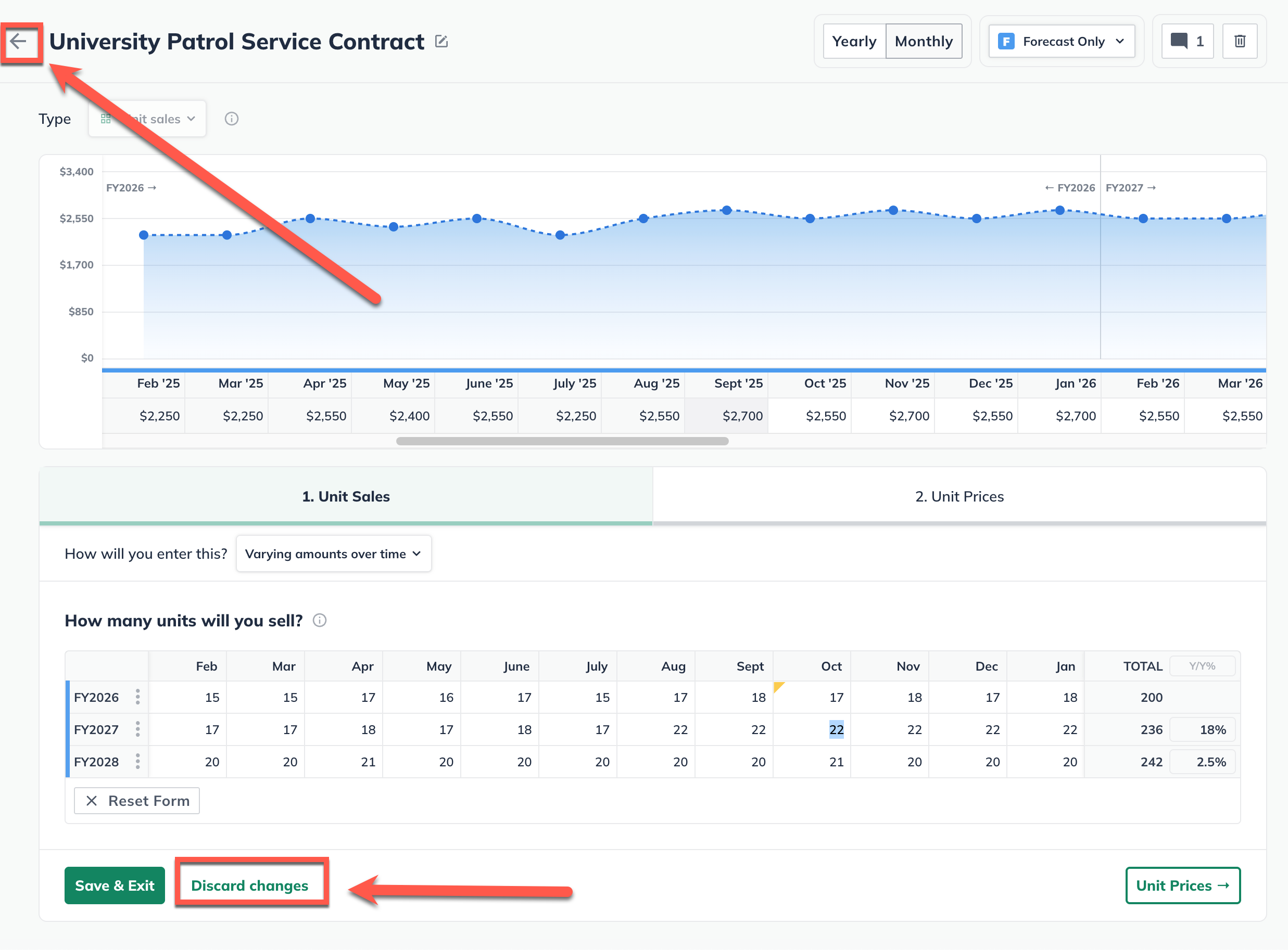 discard revenue changes trinity editor