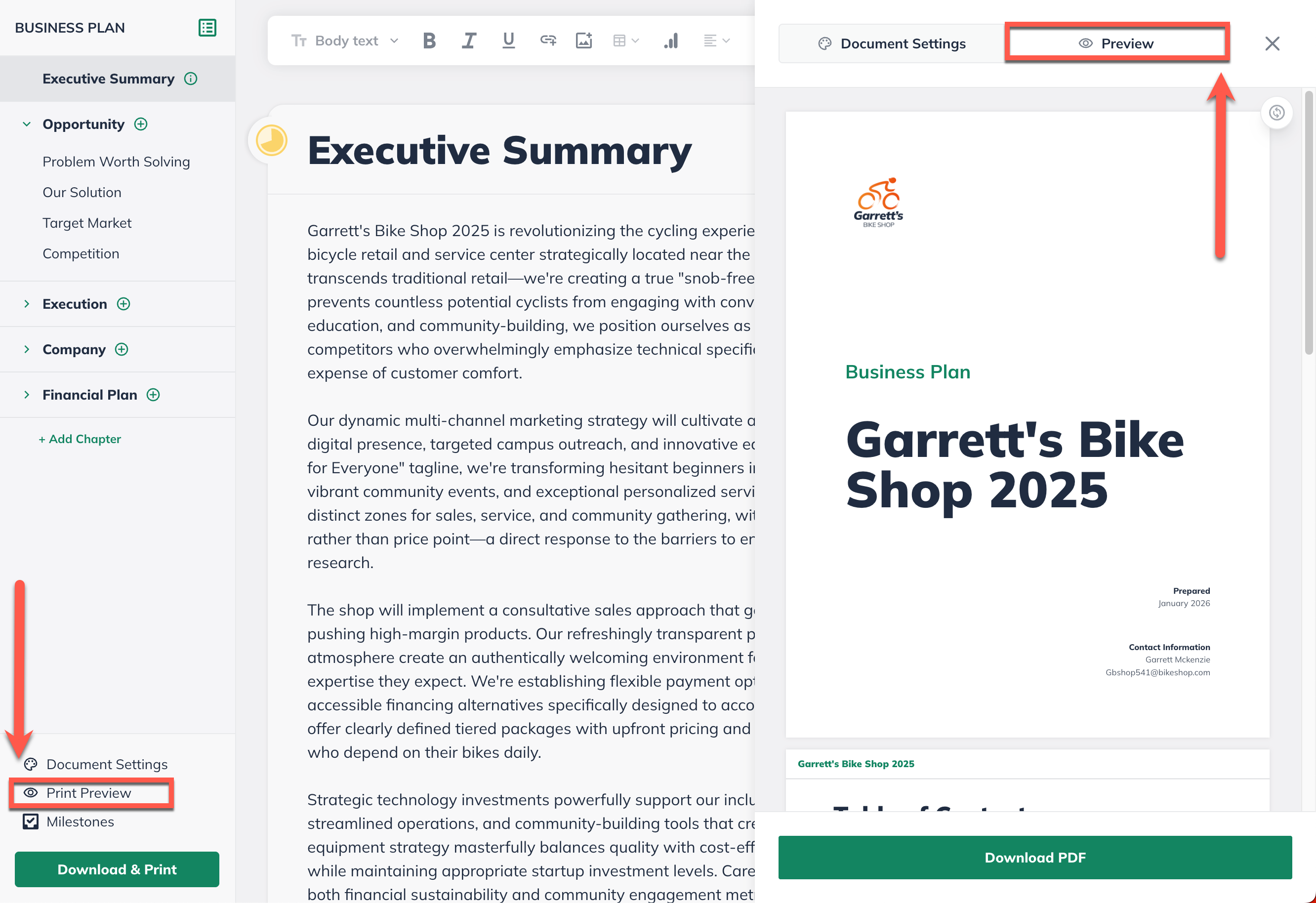 npx print preview buttons