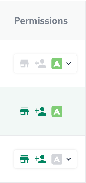 permission icons highlighted