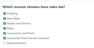 which revenue streams have sales tax detail