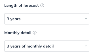Change forecast length or monthly detail