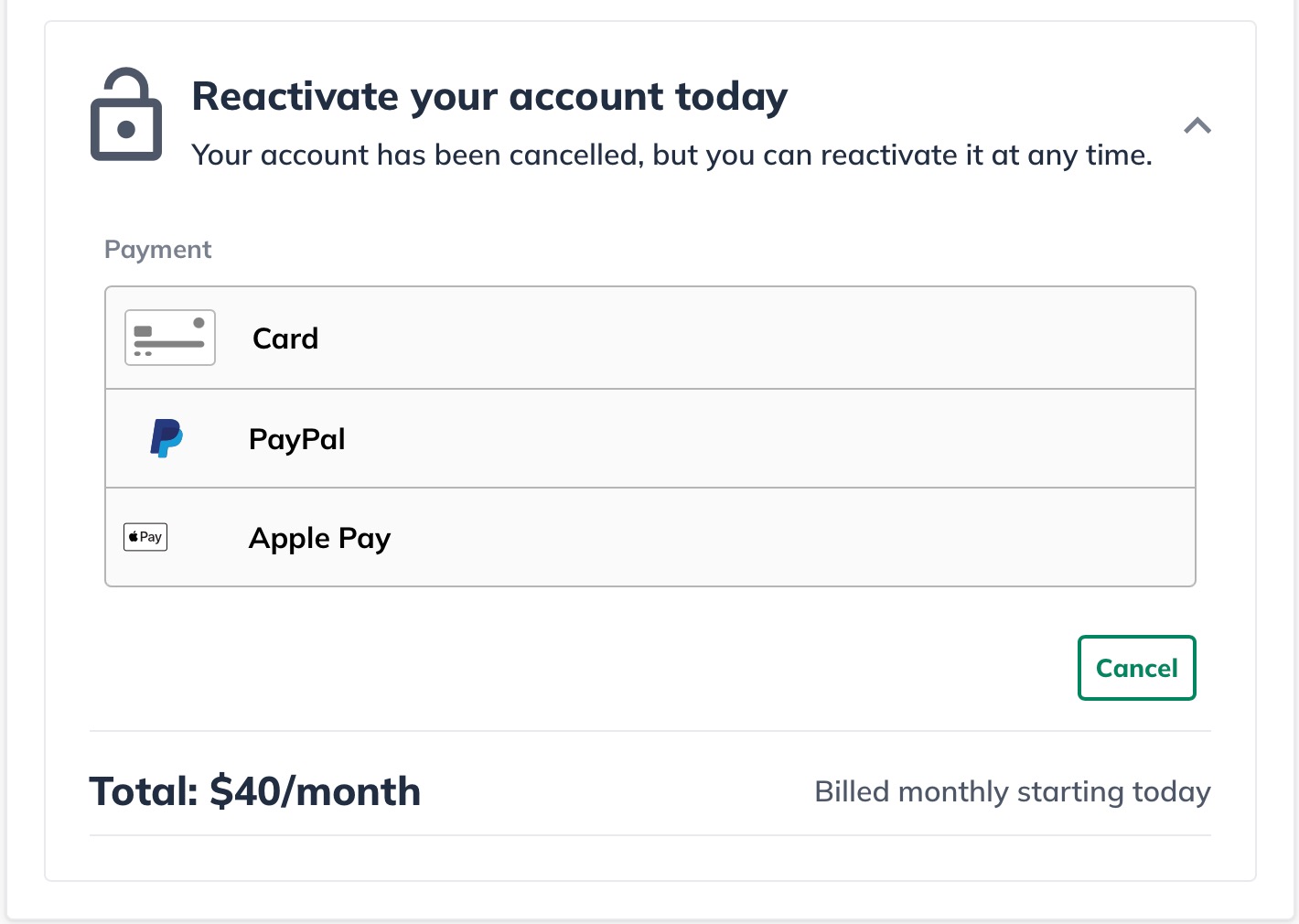 Image: select payment method detail