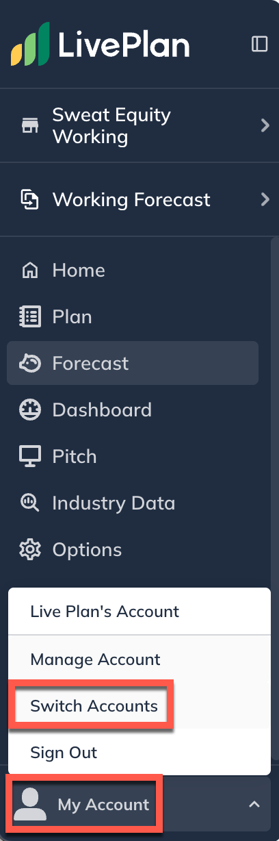 left prim nav switch accounts