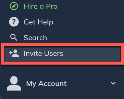 left nav prim invite users