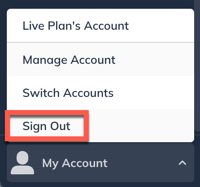 my account sign out