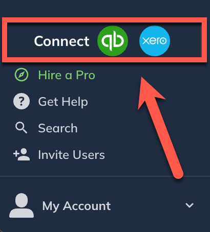 connect accounting left prim nav