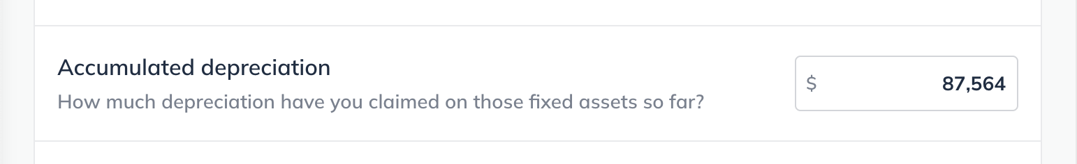 Image: initial balances asset page accumulated depreciation detail