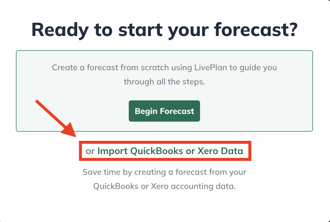 Image: Forecast Start Import Data