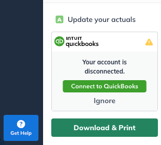 reconnect qbo left nav prim