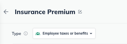 Employee taxes and benefits type