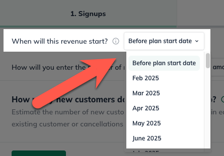 Signups before start date
