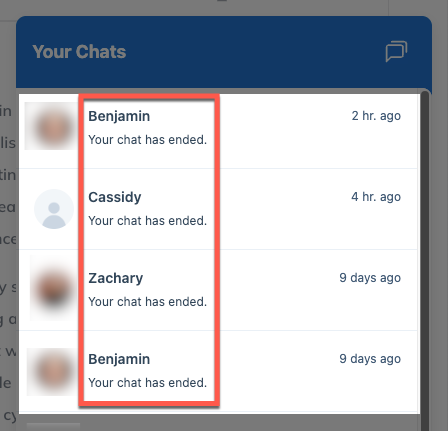 Live Chat all chats ended