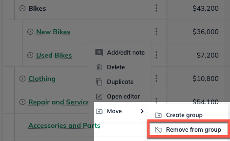 Groups remove from group