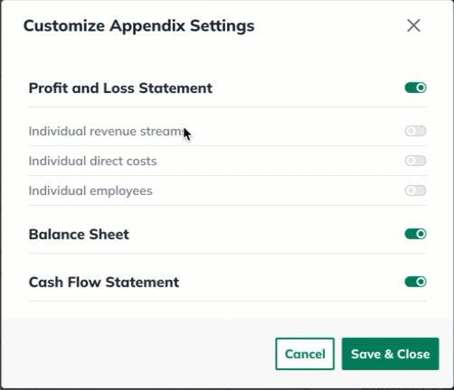 npx appendix p&l detail