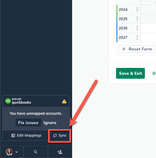 unmapped sync button