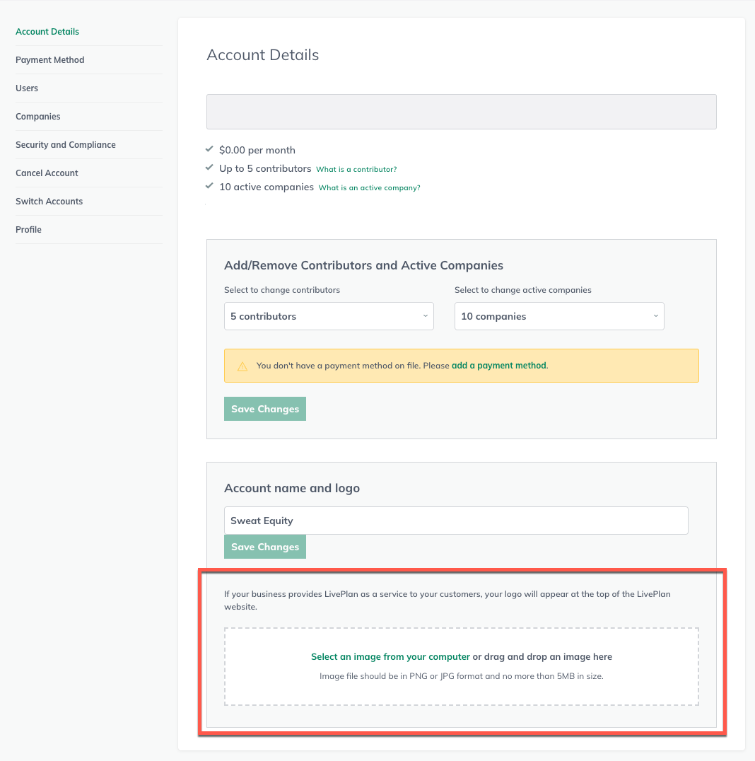 Image: Cobranding logo upload location highlighted