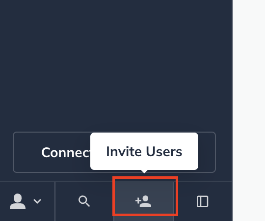 detail of the invite users button