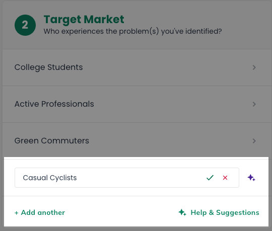 Idea Canvas - Add List Entry