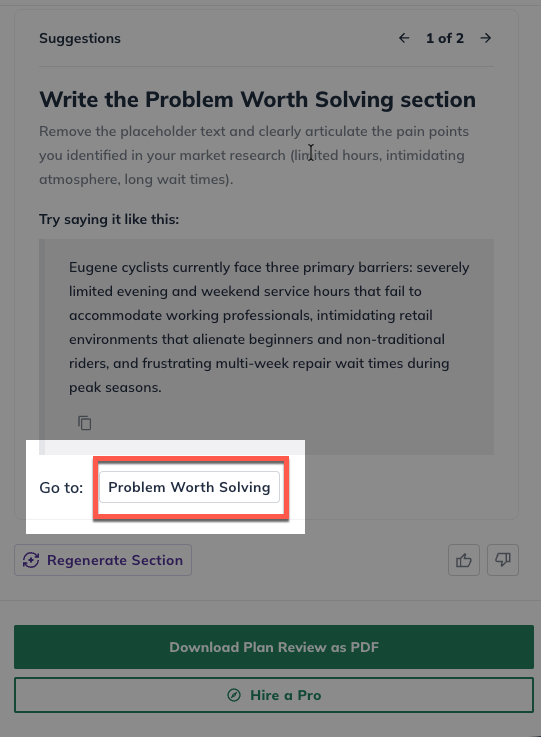NUX - Plan Review Go to Section