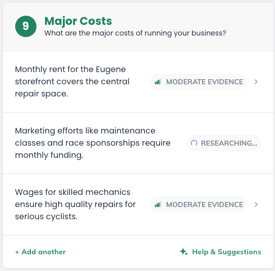 Idea Canvas - Major Costs