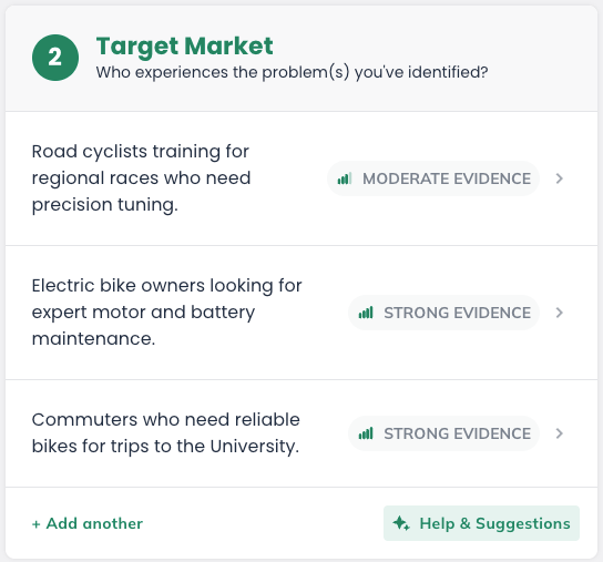 Idea Canvas - Target market section