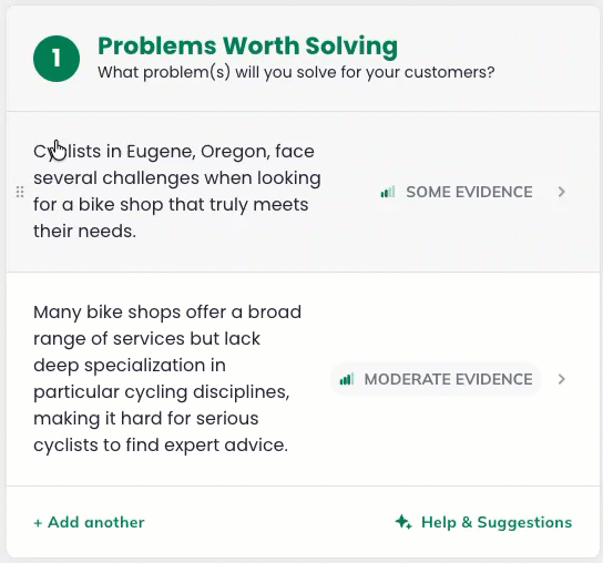 Idea Canvas - Reorder Idea