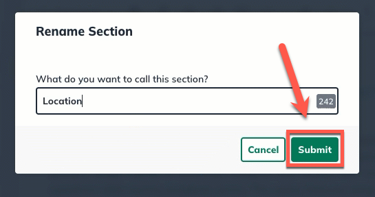 NUX - Change Name Submit