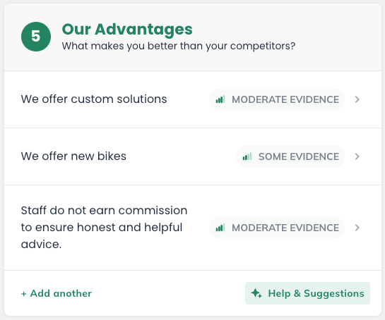 Idae Canvas - Our Advantages section