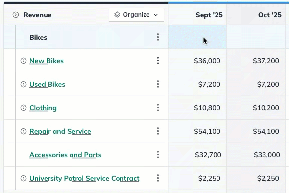 Groups action menu move