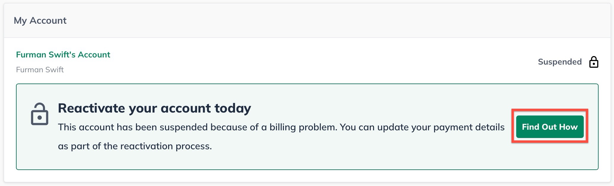 Image: reactivation screen with find out how highlighted