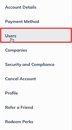 Image: account menu edit users highlighted