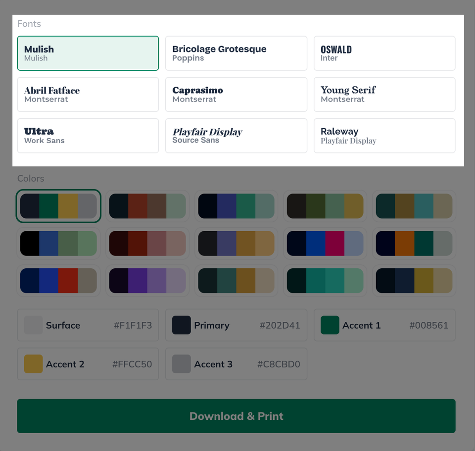 Idea Canvas - Themes fonts