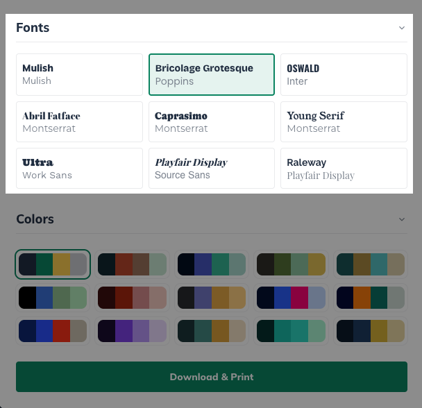 Idea Canvas - Themes fonts