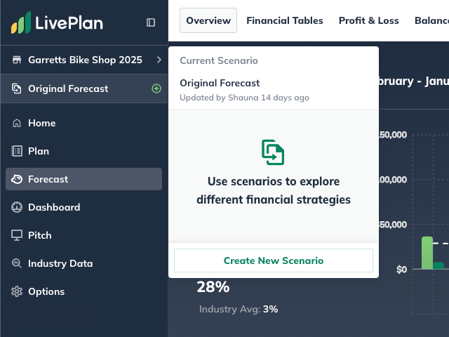multiple-forecast-scenario-left-sidebar-view
