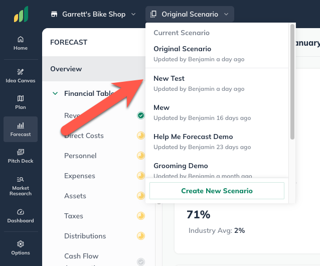 multiple-scenarios-dropdown-menu