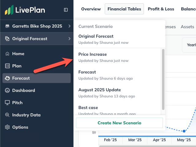multiple-scenarios-dropdown-menu