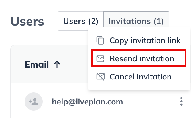 resend invitation