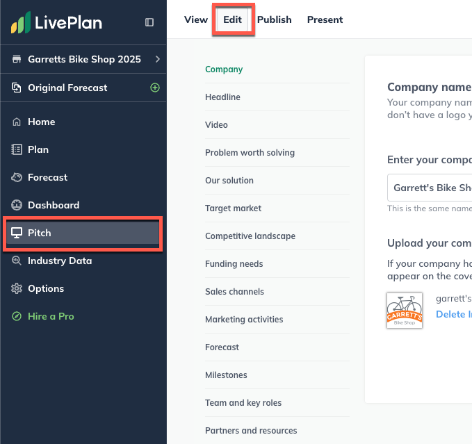 pitch edit highlighted